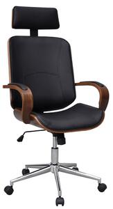 Swivel Office Chair with Headrest Bentwood Artificial Leather