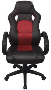 Executive Racing Office Chair Red Artificial Leather