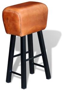 Bar Stool Real Leather Brown