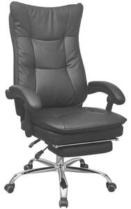Reclining Executive Office Chair with Footrest Black