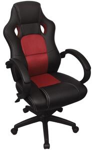 Executive Racing Office Chair Red Artificial Leather
