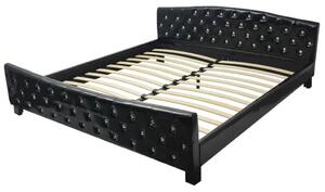 Bed Frame Black Faux Leather 180x200 cm
