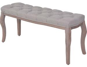 245360 Bench Linen Solid Wood 110x38x48 cm Light Grey
