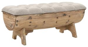 245767 Storage Bench Solid Wood and Fabric 103x51x44 cm