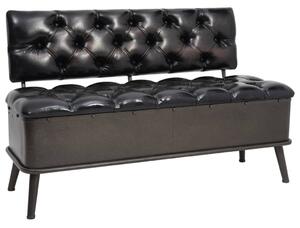 245769 Storage Bench with Backrest Artificial Leather 120x52x75 cm