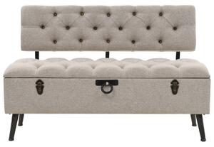Storage Bench with Backrest Fabric 121x53x78 cm