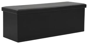 247087 Folding Storage Bench Faux Leather 110x38x38 cm Black