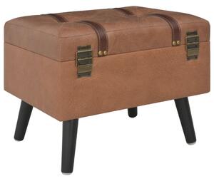 Storage Stool 40 cm Brown Faux Leather