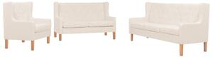 274931 Sofa Set 3 Pieces Fabric Cream White (245449+245450+245451)