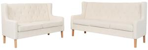 274930 Sofa Set 2 Pieces Fabric Cream White (245450+245451)