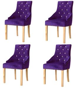 275123 Dining Chairs 4 pcs Solid Oak and Velvet Purple (2x245510)