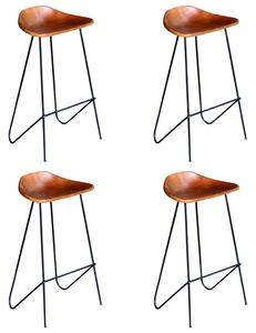276363 Bar Chairs 4 pcs Brown Real Leather (2x243304)
