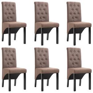 276970 Dining Chairs 6 pcs Brown Fabric(3x248988)