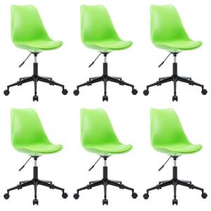 276188 Swivel Dining Chairs 6 pcs Green Faux Leather (3x246781)