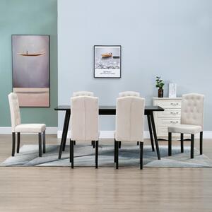 276984 Dining Chairs 6 pcs Cream Fabric(248997+248998)