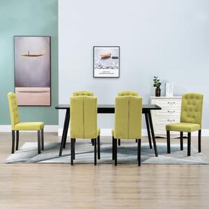 276987 Dining Chairs 6 pcs Green Fabric(249003+249004)