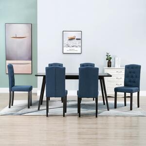 276986 Dining Chairs 6 pcs Blue Fabric(249001+249002)
