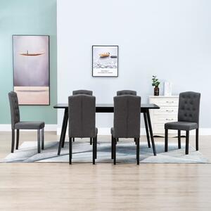 276983 Dining Chairs 6 pcs Dark Grey Fabric(248995+248996)
