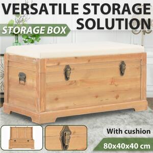 Storage Chest with Cushion 80x40x40 cm MDF
