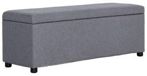 281317 Bench with Storage Compartment 116 cm Light Grey Polyester