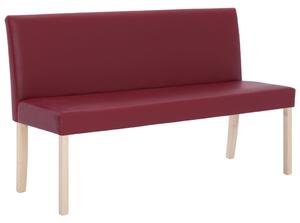 Bench 139,5 cm Wine Red Faux Leather