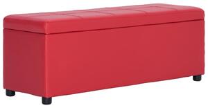 281314 Bench with Storage Compartment 116 cm Red Faux Leather