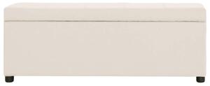 Bench with Storage Compartment 116 cm Cream Polyester