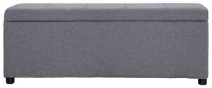 Bench with Storage Compartment 116 cm Light Grey Polyester