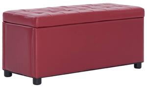 281374 Storage Ottoman 87,5 cm Wine Red Faux Leather
