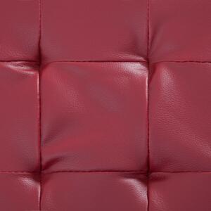 Storage Ottoman 87,5 cm Wine Red Faux Leather