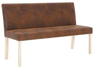 Bench 139,5 cm Brown Faux Suede Leather