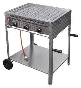 3 Cooking Zone Commercial Gas Grill Stainless Steel Silver