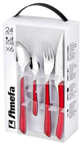Amefa 24 Piece Cutlery Set Eclat Red