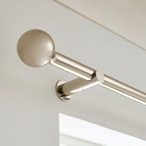 Contemporary Ball Fixed Metal Curtain Pole with Rings