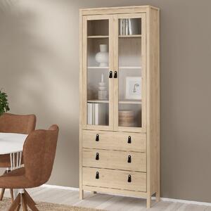 Bellevue Wooden Display Cabinet With 2 Doors In Oak