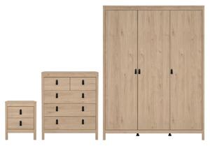 Bellevue Wooden Furniture Set With 3 Doors Wardrobe In Oak