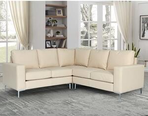 Baltic Faux Leather Corner Sofa In Ivory