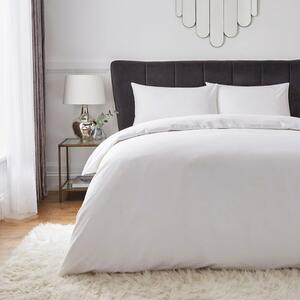 Hotel Cotton 400 Thread Count Sateen White Duvet Cover and Pillowcase Set