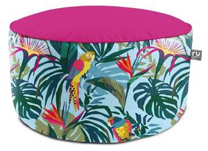 Rucomfy Jungle Birds Printed Drum Indoor Outdoor Pouffe