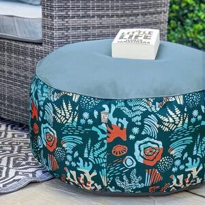 Rucomfy Sea Breeze Printed Drum Indoor Outdoor Pouffe