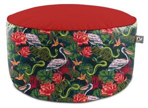 Rucomfy Tropical Pelican Printed Drum Indoor Outdoor Pouffe