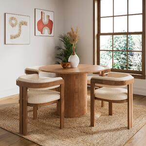 Amari 4 Seater Round Dining Table Dark Stained Wood