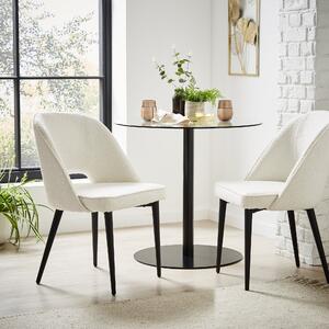 Lillia Boucle Dining Chair Ivory
