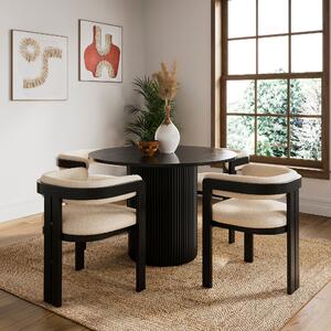 Amari 4 Seater Round Dining Table Black