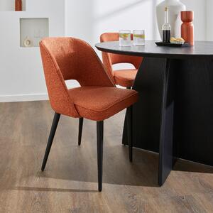Lillia Boucle Dining Chair Orange Umber