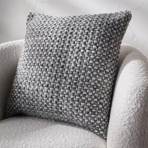 Set of 3 Basket Weave Square Scatter Cushions Grey