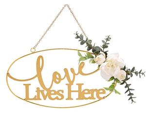 Love Story Floral Love Lives Here Hanging Ornament