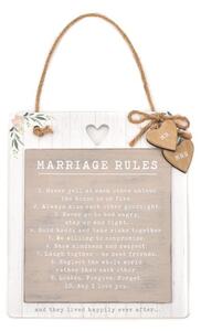 Love Story Marriage Rules Hanging Plaque