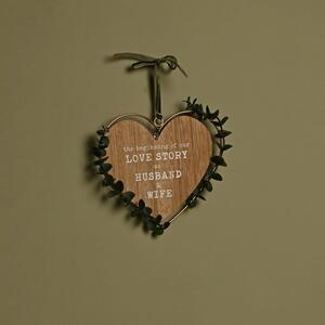 Love Story Husband & Wife Heart Hanging Ornament