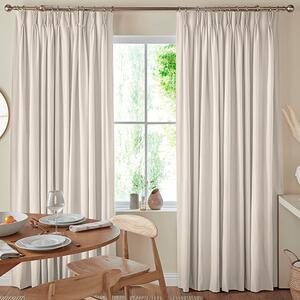 Manco Textured Stripe Made To Measure Curtains Ecru